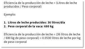 eficiencia de la producción de leche