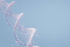 DNA complex spiral structure , medical, science, genetic biotechnology, gene cell concept ,3D rendering .